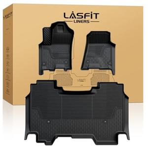 LASFIT Floor Mats 2025 2026 for Ram 1500 Crew Cab Without Rear Under-Seat Factory Storage BucketSeat (Not for Quad Cab), All Weather TPE Custom Fit Car Mats Floor Liners 1st & 2nd Row, Black