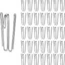 60 pcs Stainless Steel Curtain Hooks Drapery W Shape Hook Stainless Curtain Pleat Tape Hooks