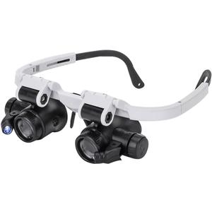 Magnifying Glasses 8X 15X 23X Magnifier LED Headband Glass Eye Magnifying Repair Tool Watchmaking Coin Stamp Currency Book Errors Jewelry Necklace Magnifier Glasses Beading Biology Loupe Microscope