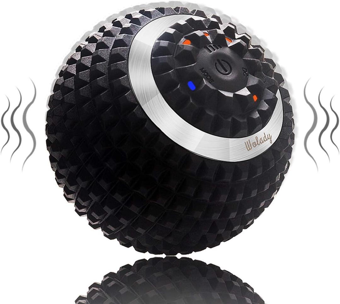 Vibrating Massage Ball 4-Speed High-Intensity Fitness Yoga Massage Roller, Relieving Muscle Tension Pain & Pressure Massaging Balls (Black)