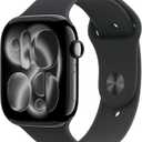 Apple Watch Series 11 [GPS 46mm] Smartwatch with Jet Black Aluminum Case with Sport Band - M/L. Sleep Score, Fitness Tracker, Health Monitoring, Always-On Display, Water Resistant