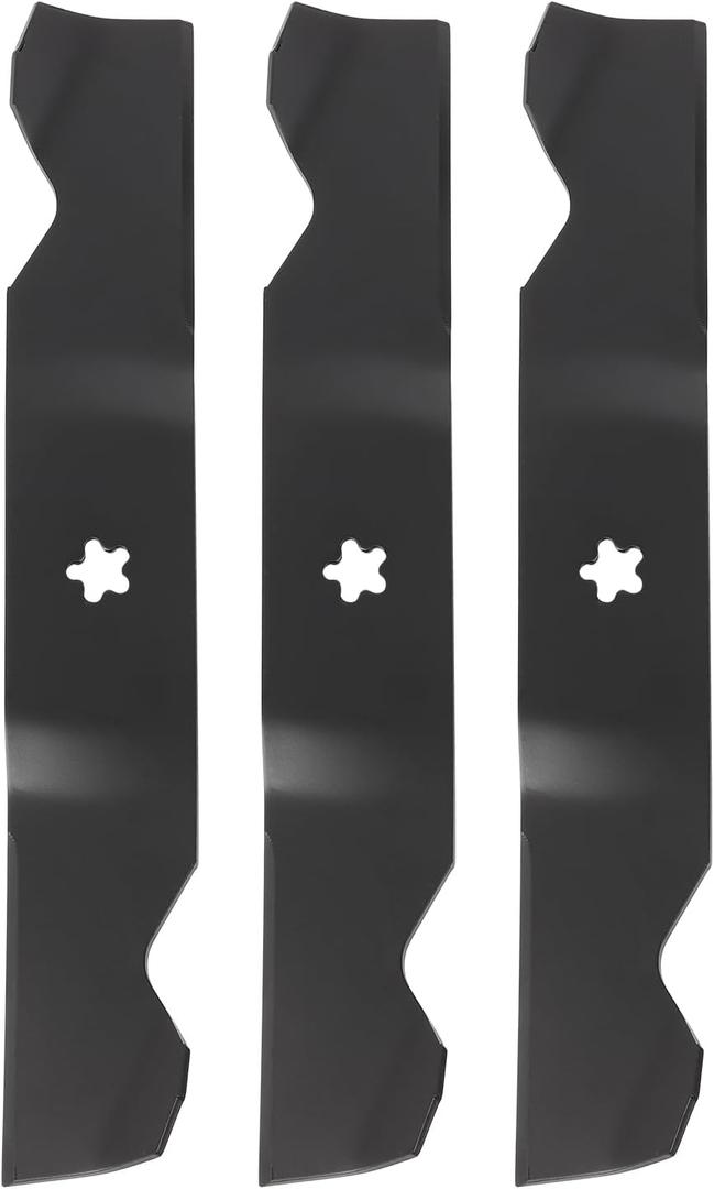 High Lift Notched Mower Blades Replacement Part Number Husqvarna Craftsman Poulan 532187256 539112053 187254 11180 Compatible with Z254 YTH2454 YTH24v54 RZ5424 RZ5426 LGT 2554 2654, 3 Pack