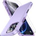 SPIDERCASE Designed for iPhone 16 Pro Case, [12 FT Military Grade Protection] 2 Pack [Tempered Glass Screen Protectors] Heavy Duty Shockproof Phone Case,Purple