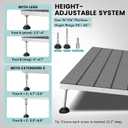 Threshold Ramps for Wheelchairs, Adjustable Height 3.3"-6.6" and 36"36" Platform Aluminum Wheelchair Ramp, Door Threshold Ramps with a Non-Slip Thick Door Mat for Scooters, Power Chairs, Cart