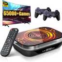 Kinhank Super Console X4 Plus Video Game Console Pre-Built-in 60000+Games, Retro Game Console muELEC 4.6/Android 11.0/CoreELEC 3 Systems in 1,8K UHD Display,Dual WiFi BT 4.0, USB 3.0