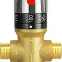 FUGO Thermostatic Mixing Valve, 1/2 NPT Solid Brass Temperature Control Valve