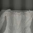 LALAGEN Women's Floral Lace Long Sleeve Off Shoulder Wedding Mermaid Dress White M