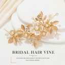 JONKY Gold Flower Hair Clip Bride Wedding Headpiece Bridal Hair Accessories for Women