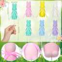 6 Pcs Flocked Easter Bunny Picks Pastel Bunny Picks Easter Rabbit Ornament with Bow 11" Tall for Spring Vase Table Floral Arrangement Centerpiece Wreath Tree Ornament