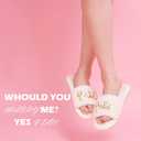 Bride Slippers,Bride Slippers for Wedding Day,Pearl Bride Flip Flops,White Slippers for Bride, Future Mrs Gifts Bride To Be Gifts Bridal Party Gifts Bridal Shower Gift (White)