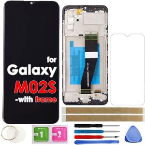 LCD Screen Replacement Touch Display Digitizer Assembly with Frame for Samsung Galaxy M02S A02S A025 A025A A025U A025V A025G (Not for A025F A025M)