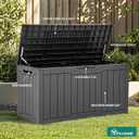YITAHOME 80 Gallon Outdoor Storage Box, Large Waterproof Resin Deck Box, Indoor Outdoor Lockable Storage Container for Patio, Garden, Cushions, Tools, Equipment (Dark Gray)