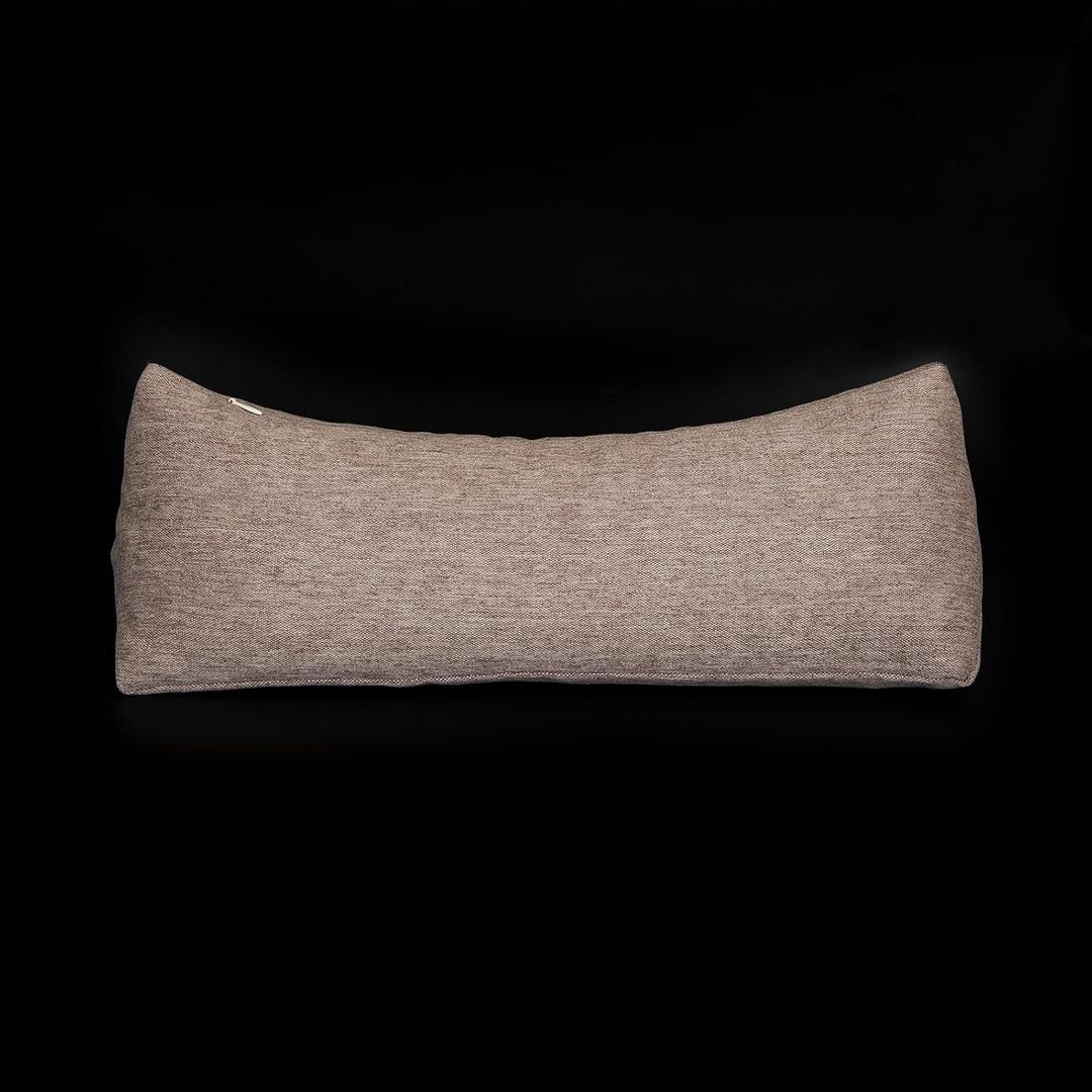 Buckwheat Neck Support Pillow Cervical Neck Cylinder Bolster Pillow,Buckwheat Hulls Adjustable Roll Pillow,Neck Pain Relief for Back and Side Sleepers Round Pillows for Lunch Break Brown, 6*15 inch