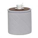 B FSOBEIIALEO Ottoman with Stroage, 17" Round Boucle Ottomans, Grey