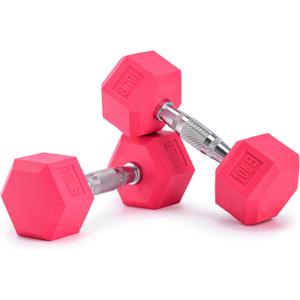 Portzon Weights Dumbbells Pink Colors Compatible with Set of 2 Neoprene/Rubber Dumbbells,1-15 LB, Anti-Slip, Anti-roll, Hex Shape (Standard)