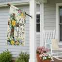 2 x CROWNED BEAUTY Spring House Flag Floral Cross Double Sided 28x40 Inches Large Burlap Welcome Holiday Seasonal Yard Decoration for Outside Porch