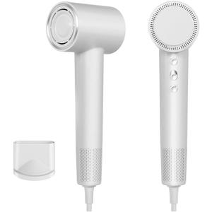 Hair Dryer, Blow Dryer with 110000 RPM Brushless Motor for Fast Drying, 200 Million Negative Ions for Women, with Magnetic Nozzle for Home Travel (White)