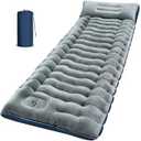 FUN PAC Camping Sleeping Pad, Ultralight Camping Mat with Pillow, Built-in Foot Pump Inflatable Sleeping Pads Compact for Camping Backpacking Hiking Traveling Tent,Single