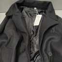 Shiyifa Womens Long Wool Coat Winter Notch Lapel Double Breasted Pea Trench Coat with Pockets Size Small