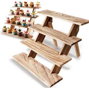 Wooden Cupcake Stand 4 Tier Wood Cupcake Stands Cupcake Holder Rustic Wood Cupcake Stand Wooden Display Stand
