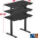 SHW 40-Inch Electric Height Adjustable Standing Desk with Drawer, Memory Preset and Cable Management Tray, Black