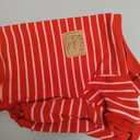 KYEESE Dog Pajamas, Soft Striped Pet Jumpsuit, Velvet Fleece Doggie Jammies, 4 Legs Dog Clothes, Stretchable Pajamas Cozy Outfit, Comfortable Onesie Sleepwear for Small Dogs,Red Striped, (Large (15-25lbs)