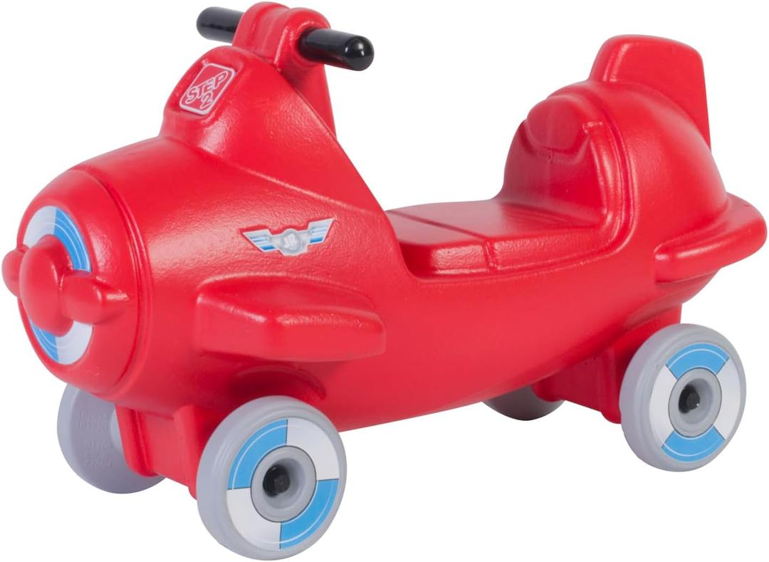 Step2 Sky Rider Kids Push Car, Foot Powered Ride On Toy, Practice Balance with 4 Wheels, Track Not Included, Made of Durable Plastic, Max Weight 50 lbs., for Toddlers 2-5 Years Old, Red, Large