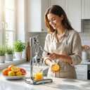 Manual Juicer Hand Press - Heavy Duty Stainless Steel Citrus Juicer Squeezer, Commercial Cold Press for Lemon, Orange, Pomegranate, Professional Metal Fruit Juicer, Easy to Clean