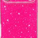 Hython Case for iPhone 17 Pro Case Glitter Cute Sparkly Shiny Bling Sparkle Phone Cases 6.3", Thin Slim Fit Soft TPU Bumper Shockproof Rubber Protective Cover for Women Girls Girly, Hot Pink