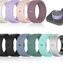 10 Pack Ring Cover Compatible with Oura Ring Gen 4/4 Ceramic, Oura Ring Gen 3 Horizon/Heritage, Surport Charging with Cover on, Anti-Scratch Elastic Silicone Ring Protector for Men Women Working Out (2Black+8 other colors)