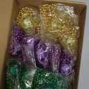 Mardi Gras Beads Necklaces Light Up Neon Mardi Gras Parade Throws Bulk Glow in the Dark Beads LED Disco Bead Necklaces 70s Carnival Throw Party Costume Accessories Party Decor Supplies