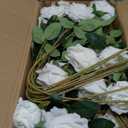 60 Pcs Artificial Roses Bulk Velvet Silk White Roses White Roses for Wedding Centerpieces Bridal Bouquet Mothers' Day Valentine's Day Home Decor (60, White)