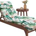 EverPine Outdoor Chaise Lounge Chair Cushion 74.4 x 22.8 x 4.7 Inch, Patio Lounge Chair Replacement Cushion with Ties, Thick Cotton Pool Recliner Cushion for Outdoor Furniture (Hawaii Style), Standard