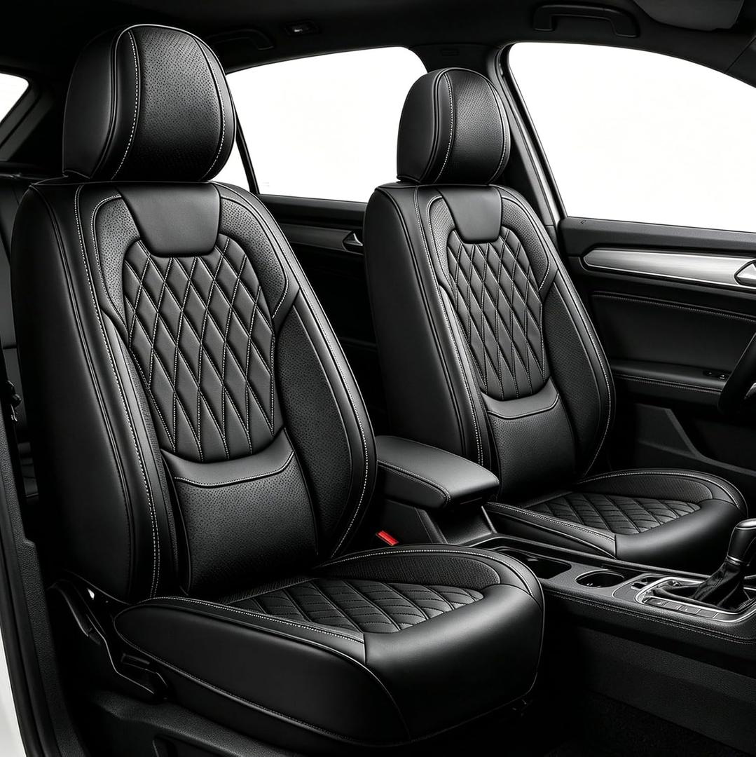 Seat Covers for Toyota 4Runner 2010-2024 5 Seats Premium Leather Full Set | Custom Fit 4runner with Lumbar Support Waterproof Leatherette Car Seat Protector Auto Anti- Scratch Airbag Compatible