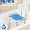 HOMLAND Shower Chair for Inside Shower with Removable Back, 400 lbs Heavy Duty Bath Seat for Bathtub, Safety Bath Stool for Seniors and Disabled