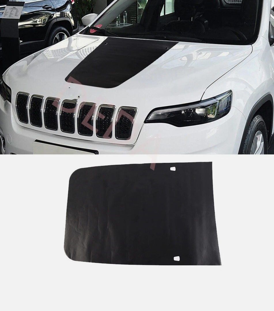 PVC Black Car Front Engine Hood Decal Sticker Cover for Jeep Cherokee 2014-2024
