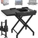 BSARTE Grill Table Folding Stand fit Ninja Woodfire Outdoor OG700, OG800 and OG900 Series Grills with Side Table & Tissue Holder, Metal Stand Solid and Sturdy
