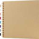 potricher 10 x 10 Inch DIY Scrapbook Album 40 Pages Hardcover Kraft Paper Scrap Book Photo Albums Memory Book for Wedding and Anniversary Family (Yellow, 10 Inch)