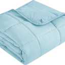 Topcee Weighted Blanket for Adults (15 lbs, 48" x 72") Twin Size Soft Cooling Heavy Blanket Sleeping, Apply to 130-160 lbs Body, Thick Breathable Blanket with Glass Bead, Easy Care (05-light Blue)