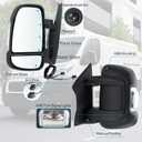 Left Driver Side Mirror Compatible with 2014-2026 Ram Promaster 1500/2500/3500 with Power Glass Heated with Temperature Sensor turn signal light manual folding Replace 5VE99JXWAD(8+2Pins)
