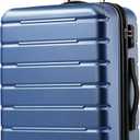 Coolife Luggage Suitcase Carry-on Spinner TSA Lock USB Port Expandable (only 28) Lightweight Hardside Luggage (Ice Blue, L(28in))