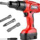 Toy Choi's Toy Drill Set - Electric Pretend Play Tool with Realistic Sound & Action, Construction Toy Tools for Kids Ages 3-5 with Toddler Drill Screw Set (Red)