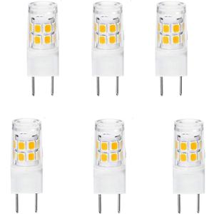 6-Pack GY8.6 G8 LED Bulb 3W, 120V 30W Halogen Replacement Bulb, Improved Version G8/GY8.6 Bi-pin Base,for Microwave Lighting, Under Counter Kitchen Lighting, Under-Cabinet Light (Warm White 3000K)