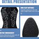 Vepose Womens Cowboy Mid Calf Boots Cowgirl Western Embroidered Chunky Low Heel 9800 Boots with Zipper Size 8