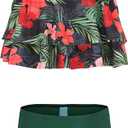 Girls Bikini Swimsuits Two Piece Bathing Suit for Kids Hawaiian Swimwear Set 14W