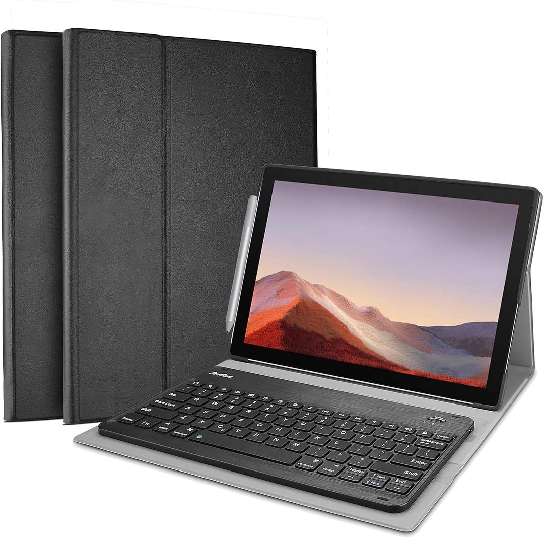 ProCase Keyboard Case for Surface Pro 7 (2019) /Pro 6 (2018) /Pro 5 (2017) /Pro 4 (2015) 12.3 Inch Tablet, Slim Lightweight Smart Cover with Magnetically Detachable Wireless Keyboard Black ProCase Keyboard Case for Surface Pro 7 (2019) /Pro 6 (2018) /Pro 5 (2017) /Pro 4 (2015) 12.3 Inch Tablet, Slim Lightweight Smart Cover with Magnetically Detachable Wireless Keyboard Black