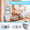 BEBELEH Collapsible Baby Bathtub with Thermometer Bathtub + Baby tub Sling + Newborn Sling Baby Bathtub Newborn to Toddler 0-24 Months The Ultimate Baby Bath Tub! (with Thermometer,Gray)