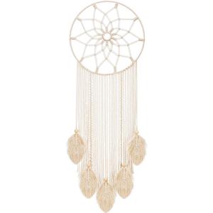 Mkono Large Dream Catcher Macrame Boho Wall Hanging Decor Woven Feather Tassels Dreamcatcher Decoration for Teen Girl Room Nursery Bedroom Dorm Chic Gift, 36" L x 13" W