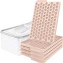 WIBIMEN Mini Ice Cube Trays, 0.55 Tiny Pebble Ice for Iced Coffee & Cocktails, Fast Chill, Easy Twist Release, Stackable with Lid & Storage Bin (4 Pack, Pink)