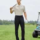 Men's Classic Fit Stretch Golf & Dress Work Pants  - All-Day Comfort Performance Trousers for Business & Travel (Black), 32Wx30L
